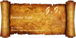 Genda Ida névjegykártya
